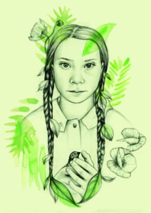 #juliaszulc #gretathunberg #portrait #illustration #svenskahjältinnor